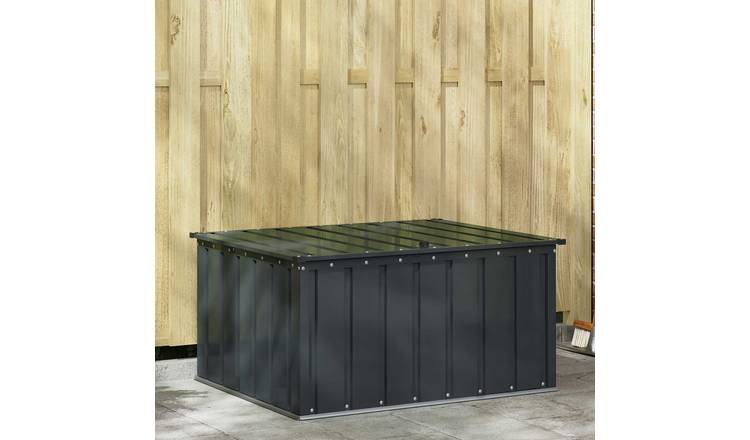 Walplus Steel Garden Storage Box - Black - 101 x 82 x 50 cm