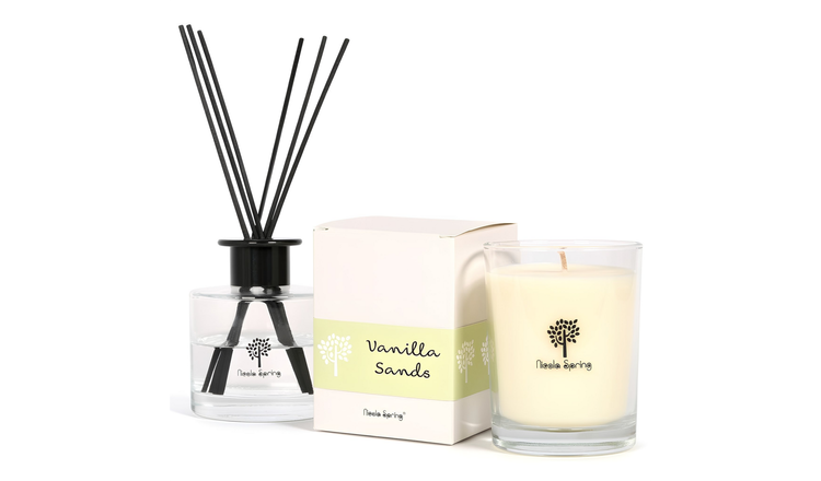 Nicola Spring 160ml Soy Wax Scented Candle & Diffuser Set - Vanilla Sands