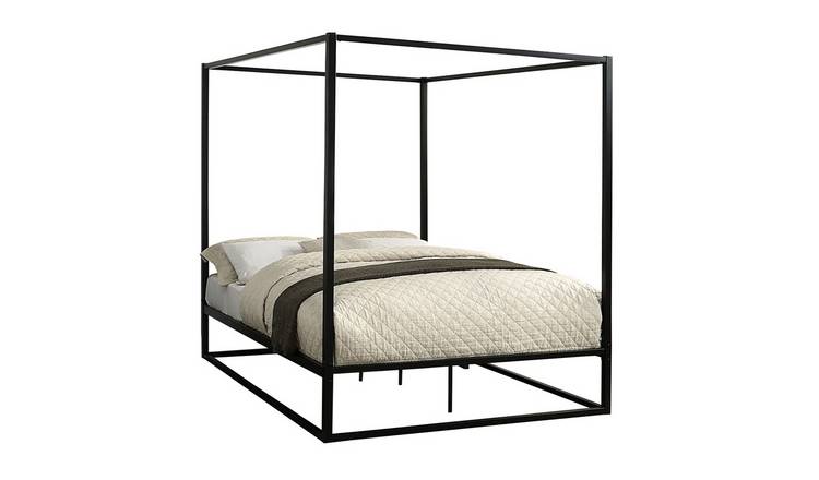 Slumberworks Ashwell Modern Metal Small Double Bed Frame – Black