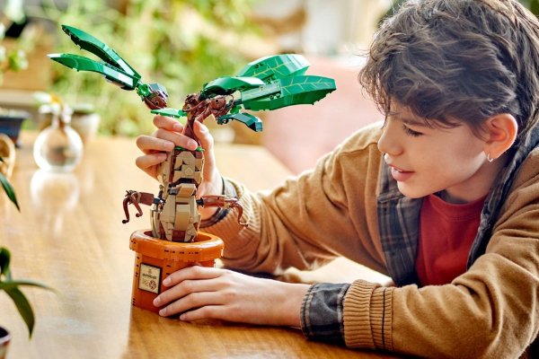 Two children playing with Lego.