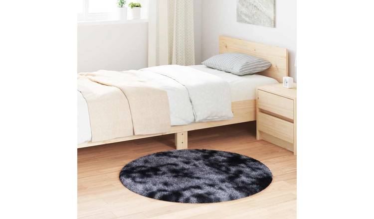 Walplus Navarra Round Polyester Rug - Dark Grey - 100 x 100cm
