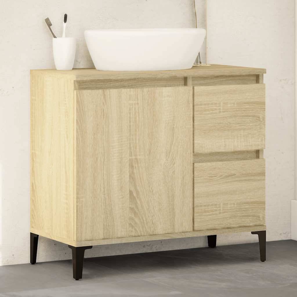 Walplus Engineered Wood Bathroom Cabinet - Sonoma Oak - 65 x 33 x 60 cm - Image 1