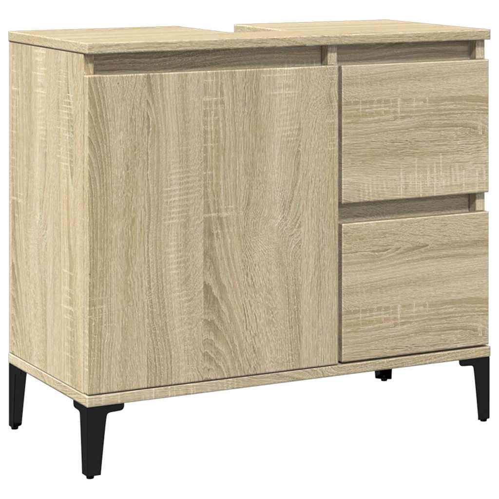 Walplus Engineered Wood Bathroom Cabinet - Sonoma Oak - 65 x 33 x 60 cm - Image 2