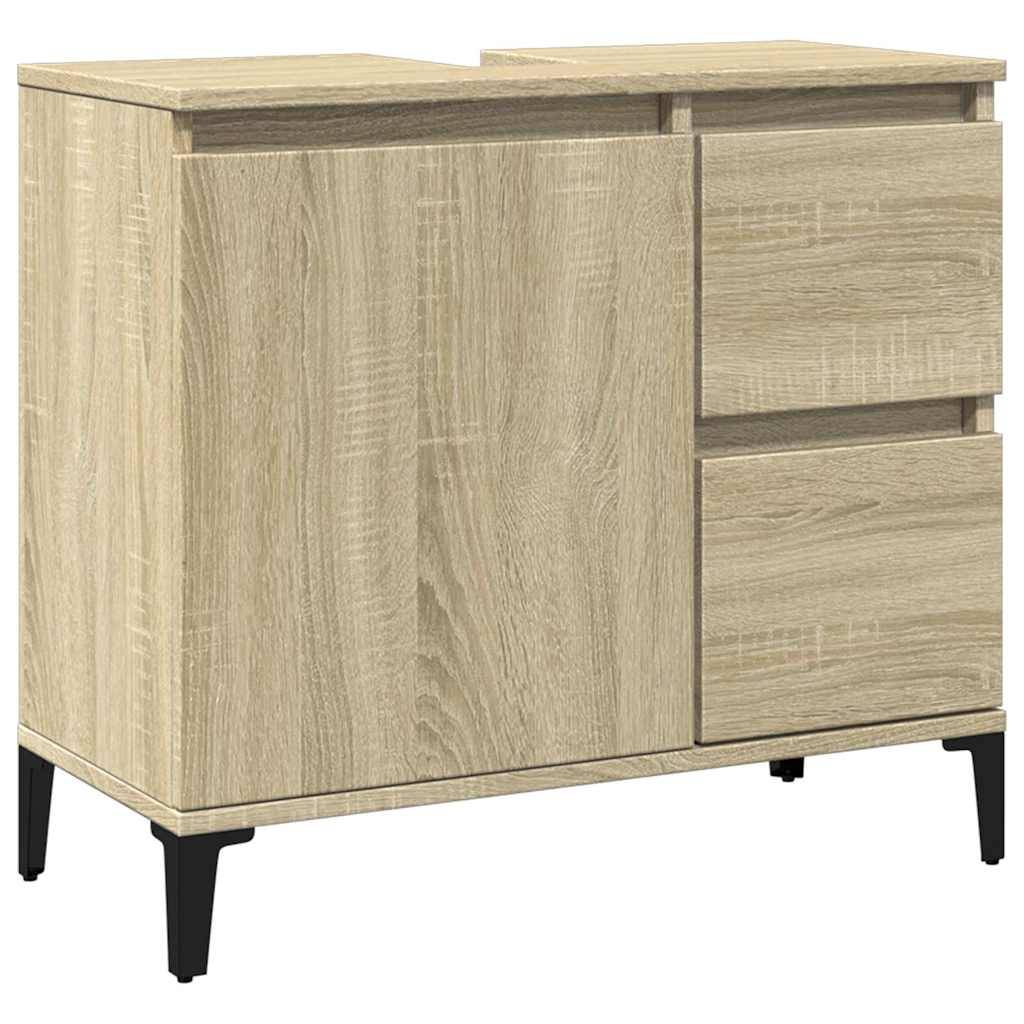 Walplus Engineered Wood Bathroom Cabinet - Sonoma Oak - 65 x 33 x 60 cm - Image 2
