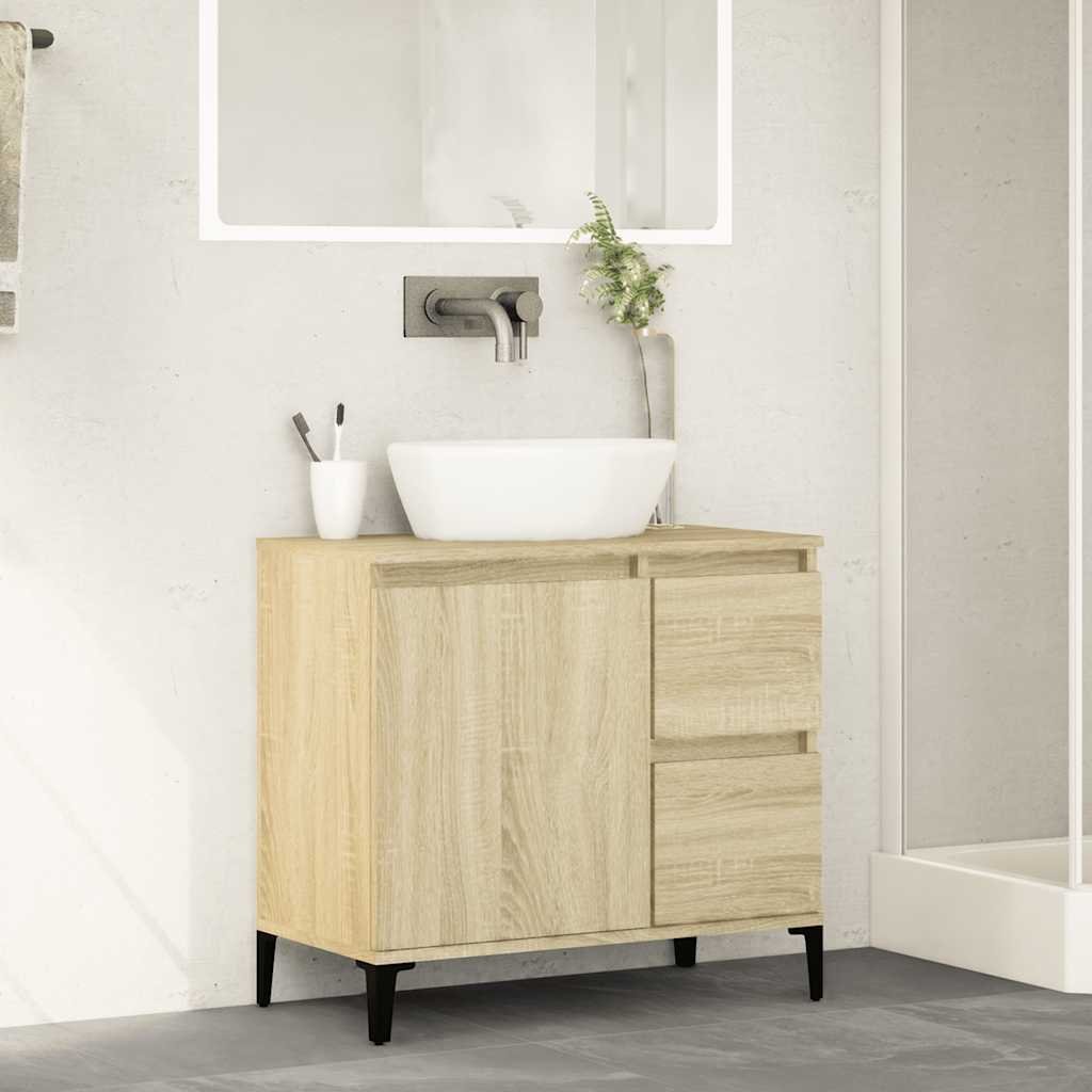 Walplus Engineered Wood Bathroom Cabinet - Sonoma Oak - 65 x 33 x 60 cm - Image 3