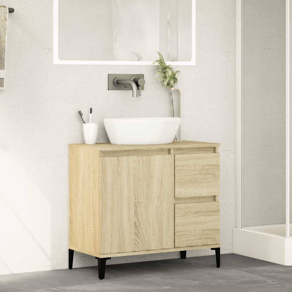 Walplus Engineered Wood Bathroom Cabinet - Sonoma Oak - 65 x 33 x 60 cm - Image 3