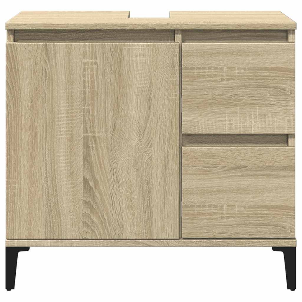 Walplus Engineered Wood Bathroom Cabinet - Sonoma Oak - 65 x 33 x 60 cm - Image 4