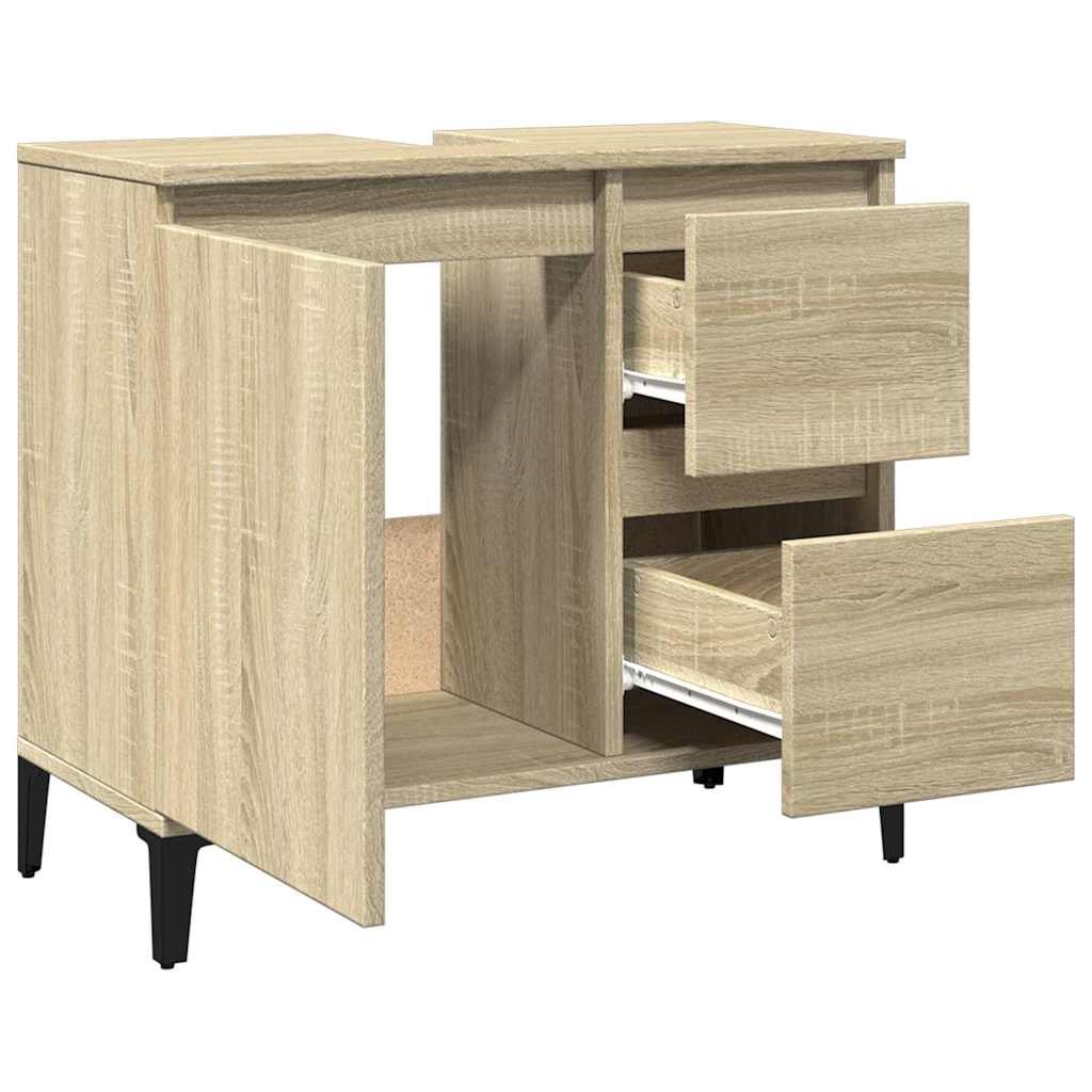 Walplus Engineered Wood Bathroom Cabinet - Sonoma Oak - 65 x 33 x 60 cm - Image 8