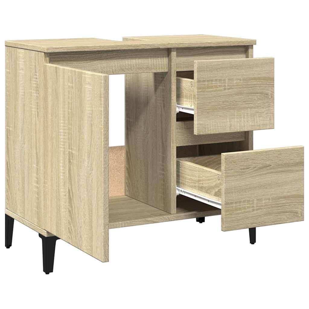 Walplus Engineered Wood Bathroom Cabinet - Sonoma Oak - 65 x 33 x 60 cm - Image 8