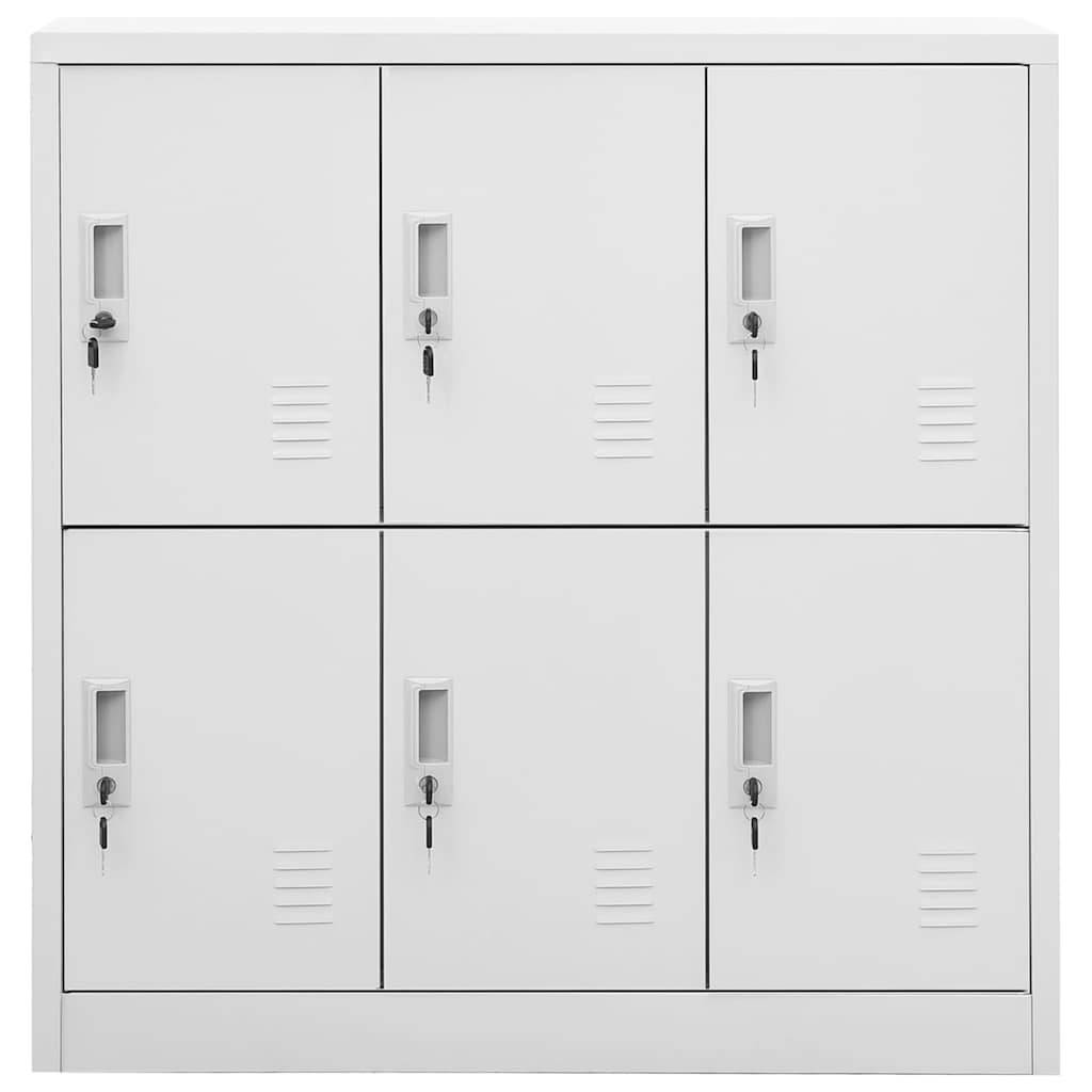 Walplus Steel 6 Lockers Locker Cabinet - Light Grey - 90 x 45 x 92.5 cm - Image 3