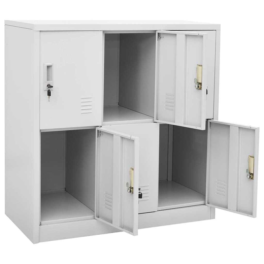 Walplus Steel 6 Lockers Locker Cabinet - Light Grey - 90 x 45 x 92.5 cm - Image 6