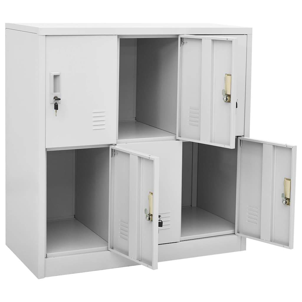 Walplus Steel 6 Lockers Locker Cabinet - Light Grey - 90 x 45 x 92.5 cm - Image 6