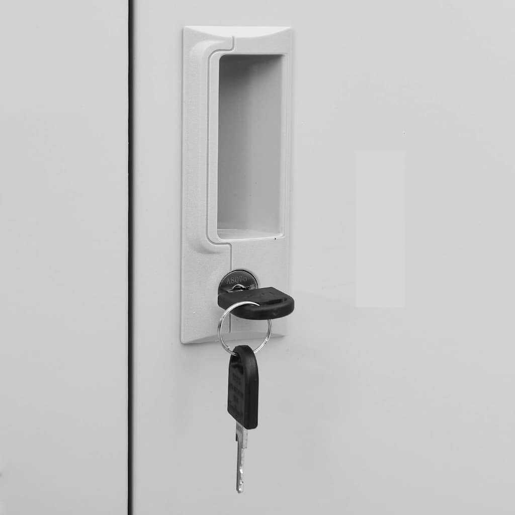 Walplus Steel 6 Lockers Locker Cabinet - Light Grey - 90 x 45 x 92.5 cm - Image 8