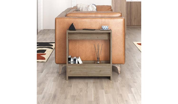 Decortie Simpi Particleboard Melamine Side Table - Natural Wood