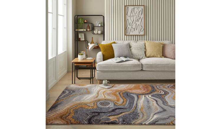 Mega Flooring Grey Modern Abstract Rug - 80 x 150cm