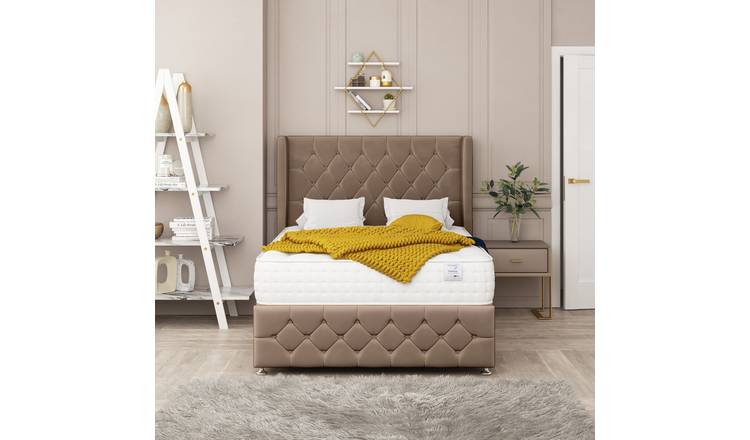 Bed Choices Elena King 2 Drawer 26" Headboard Divan Bed Set - Brown