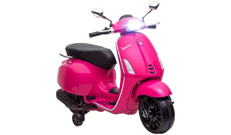 AIYAPLAY Vespa 12V 3 to 6 Years MP3 Kids Electric Motorbike – Pink