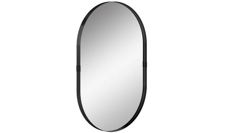 HOMCOM Modern Aluminium Alloy Framed Wall Mirror - Black