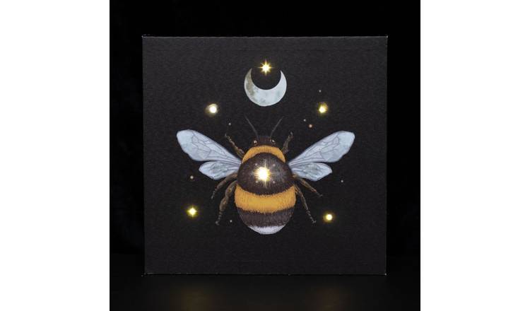 Something Different Forest Bee Light Up Canvas - Black & Yellow