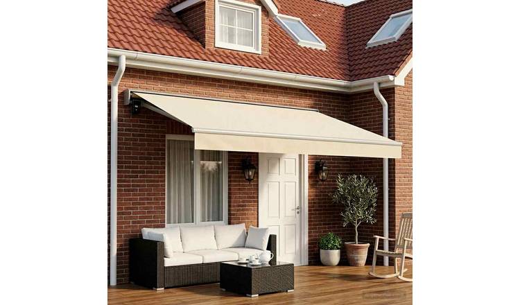 Walplus Polyester Awning Replacement Fabric - Cream - 500 x 300 cm