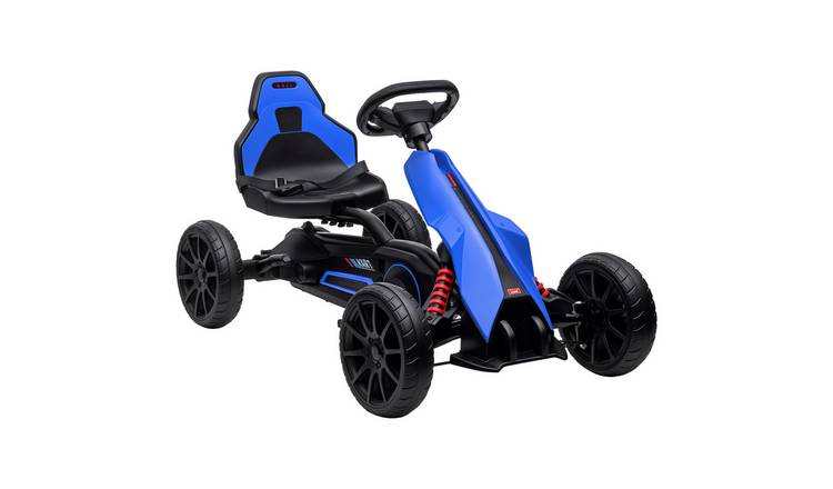 HOMCOM 3-8 Years Adjustable Seat EVA Tyres Metal Frame Pedal Go Kart – Blue