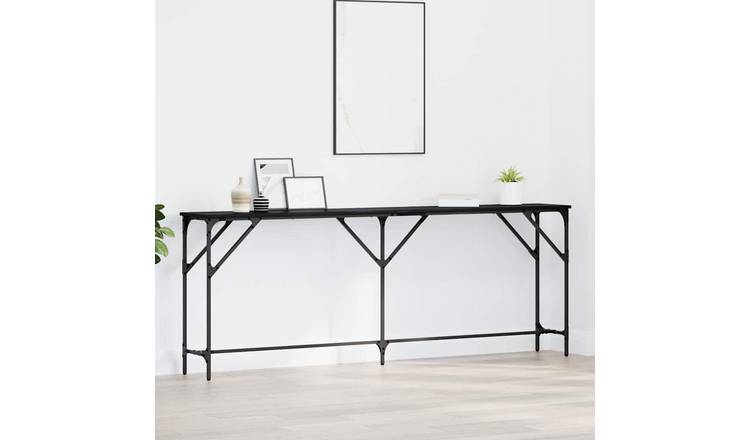 Walplus Engineered Wood Console Table - Dark Oak - 200 x 29 x 75 cm