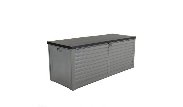 Charles Bentley 390L Large Outdoor Garden Plastic Storage Box - Grey