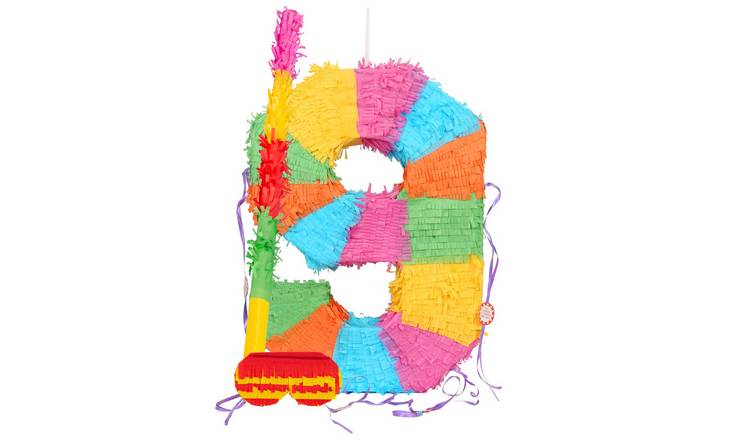 Fax Potato Number 9 Cardboard Pinata Set with Stick and Blindfold - Multi