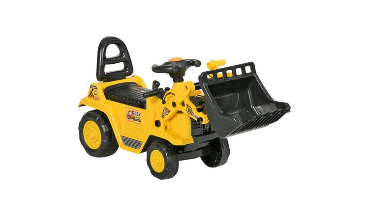 HOMCOM 18-48 Months 3 in 1 Storage Ride On Bulldozer Toy – Yellow