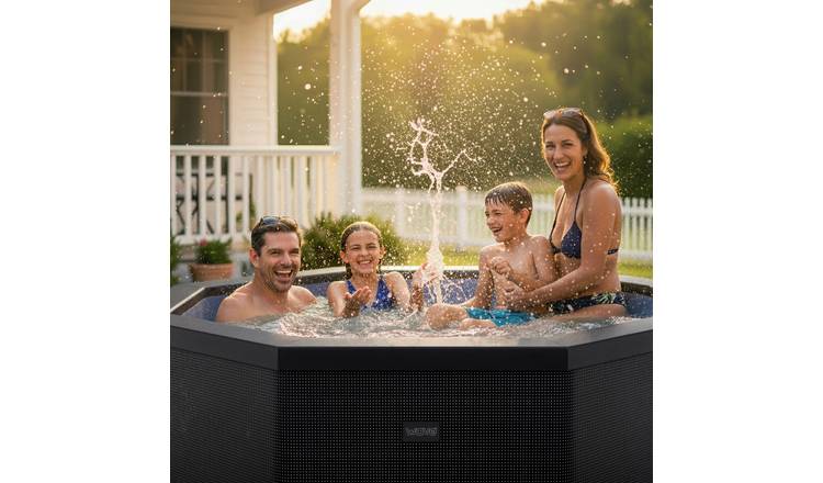 Wave Como 6-Person Eco Foam Hot Tub with Integrated Heater - Charcoal Black