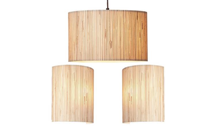 Loops Direct Steel and Bamboo Lighting Bundle - Natural Bamboo and Matt Black