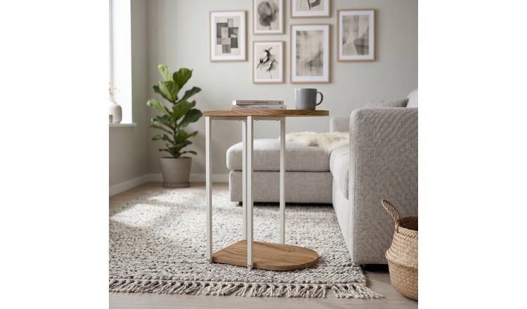 Decortie Roya Open Shelf Side Table - Oak Effect