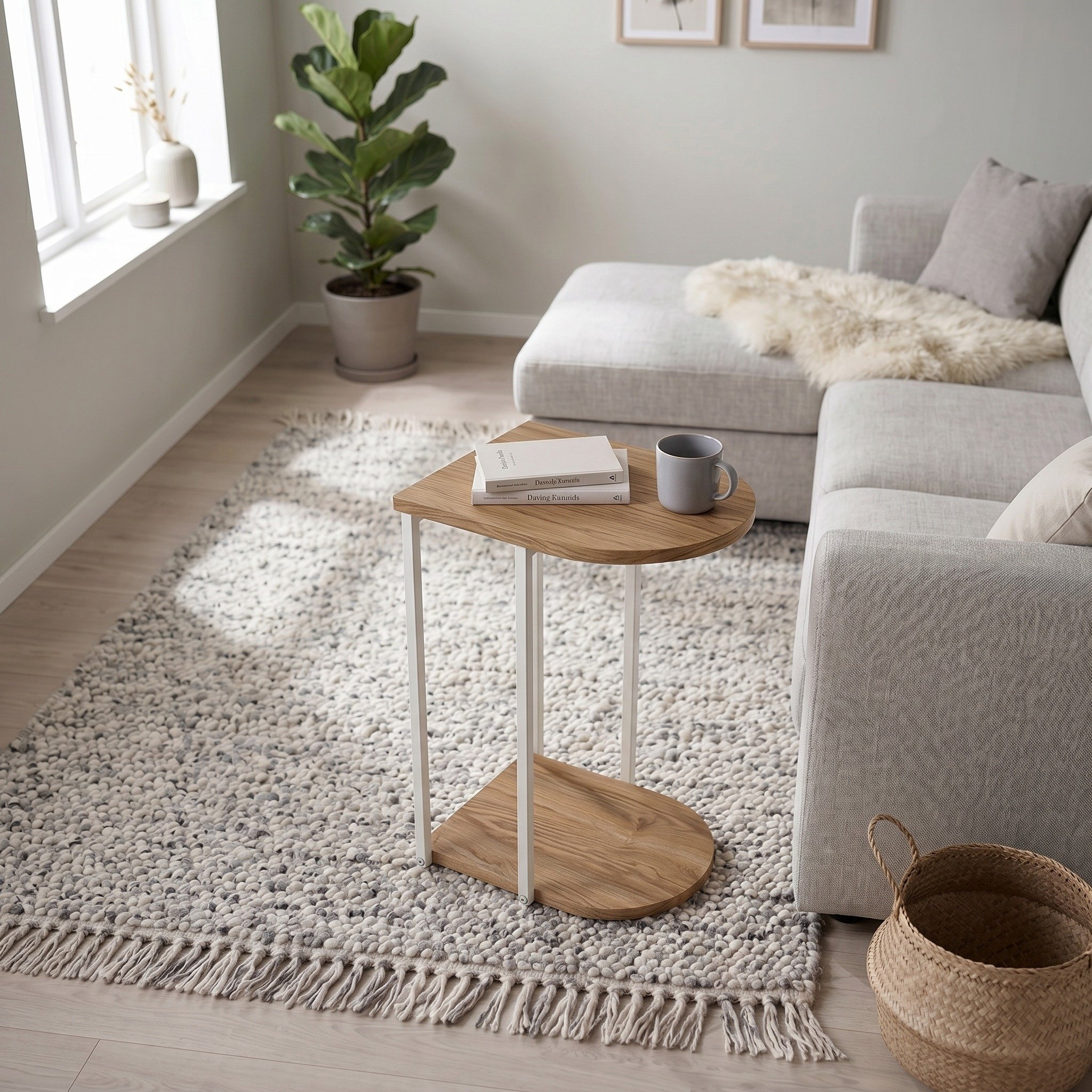 Decortie Roya Open Shelf Side Table - Oak Effect - Image 3