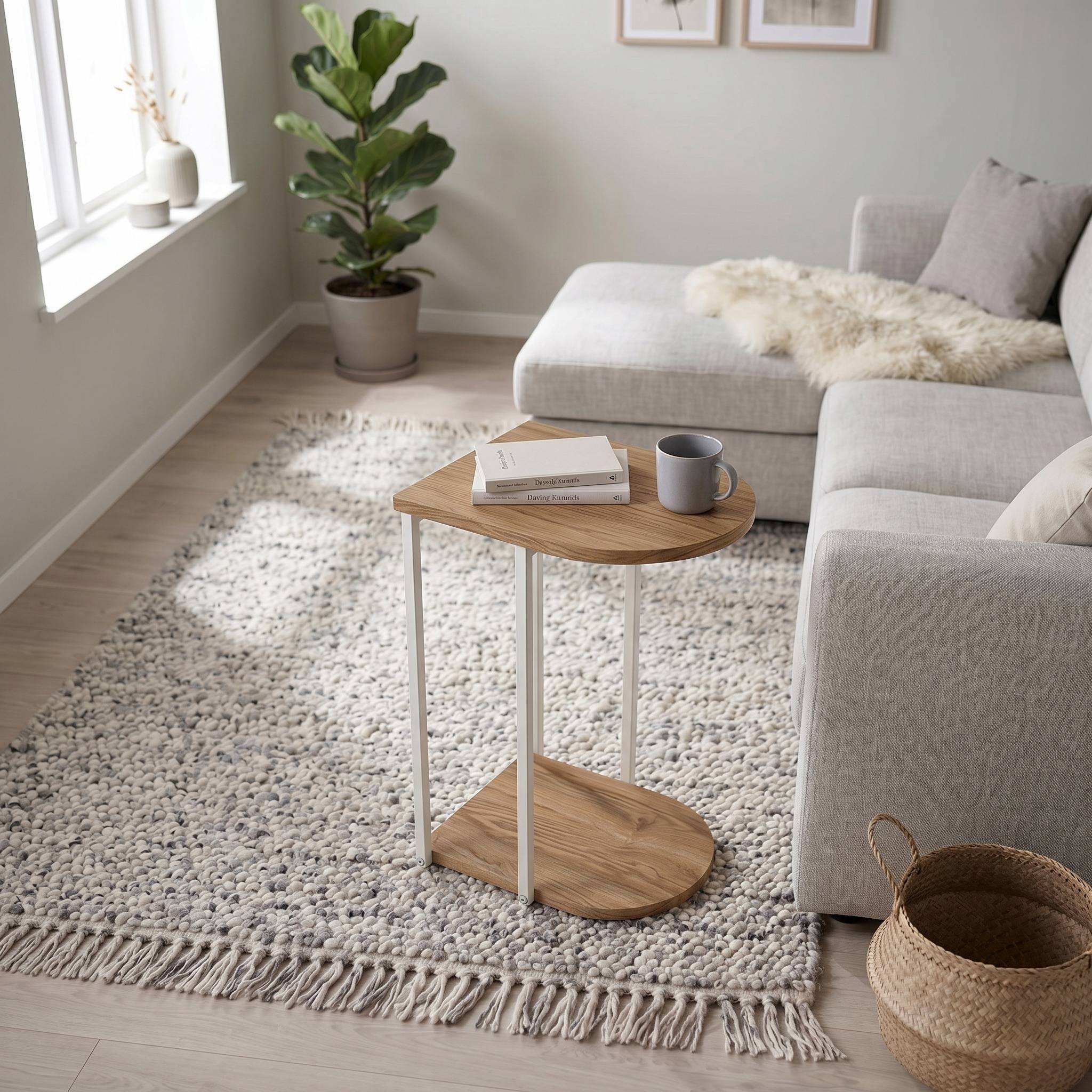 Decortie Roya Open Shelf Side Table - Oak Effect - Image 3