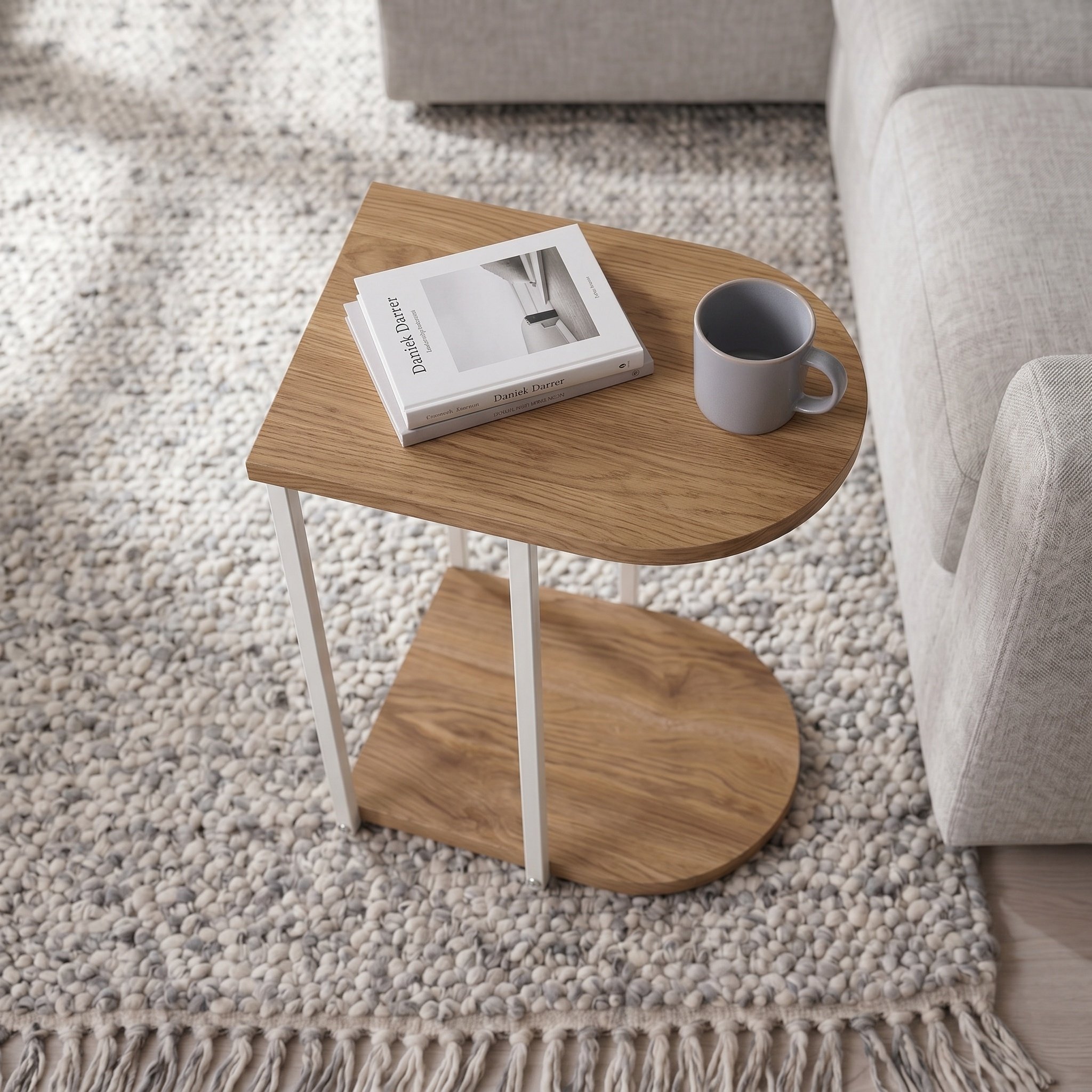 Decortie Roya Open Shelf Side Table - Oak Effect - Image 5