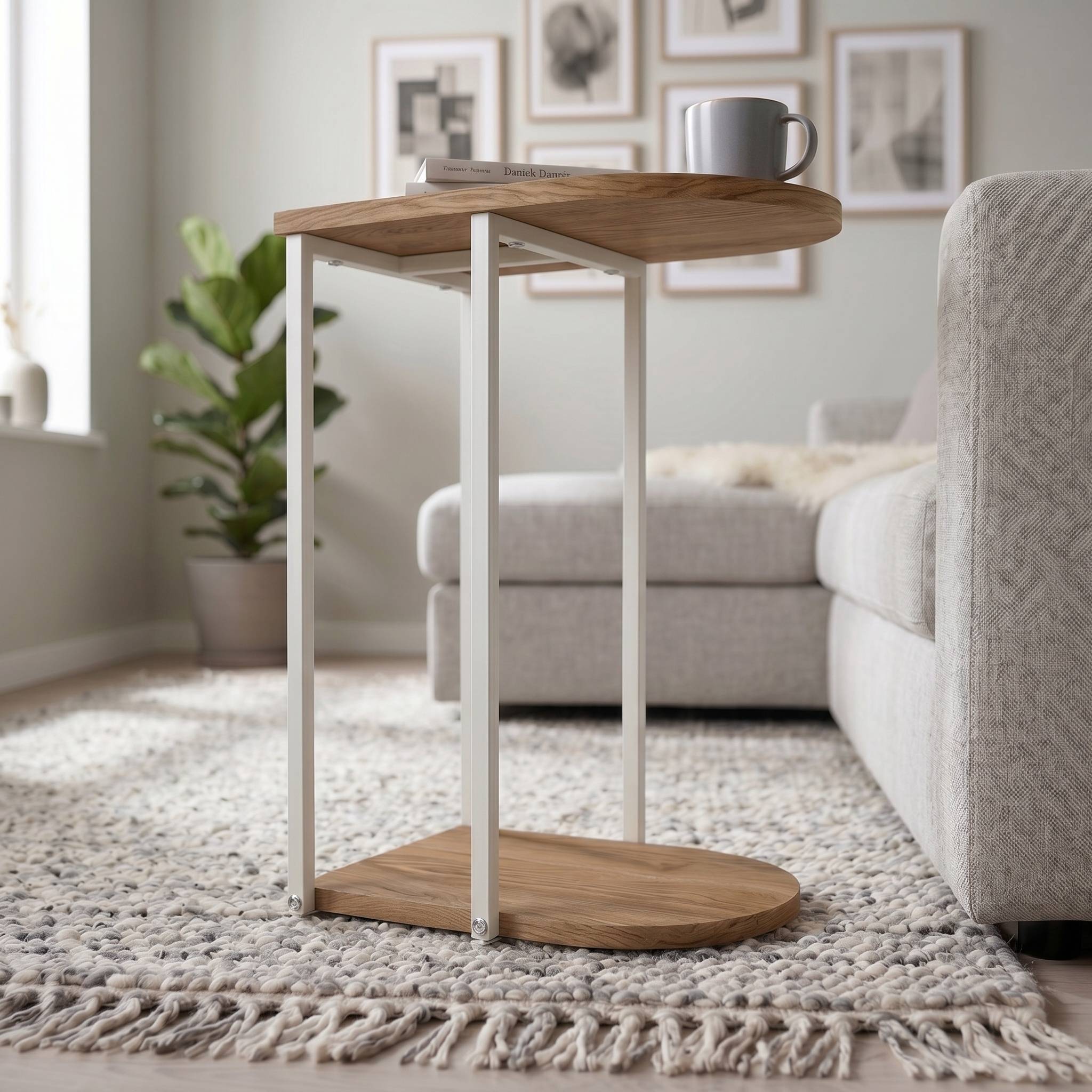 Decortie Roya Open Shelf Side Table - Oak Effect - Image 6
