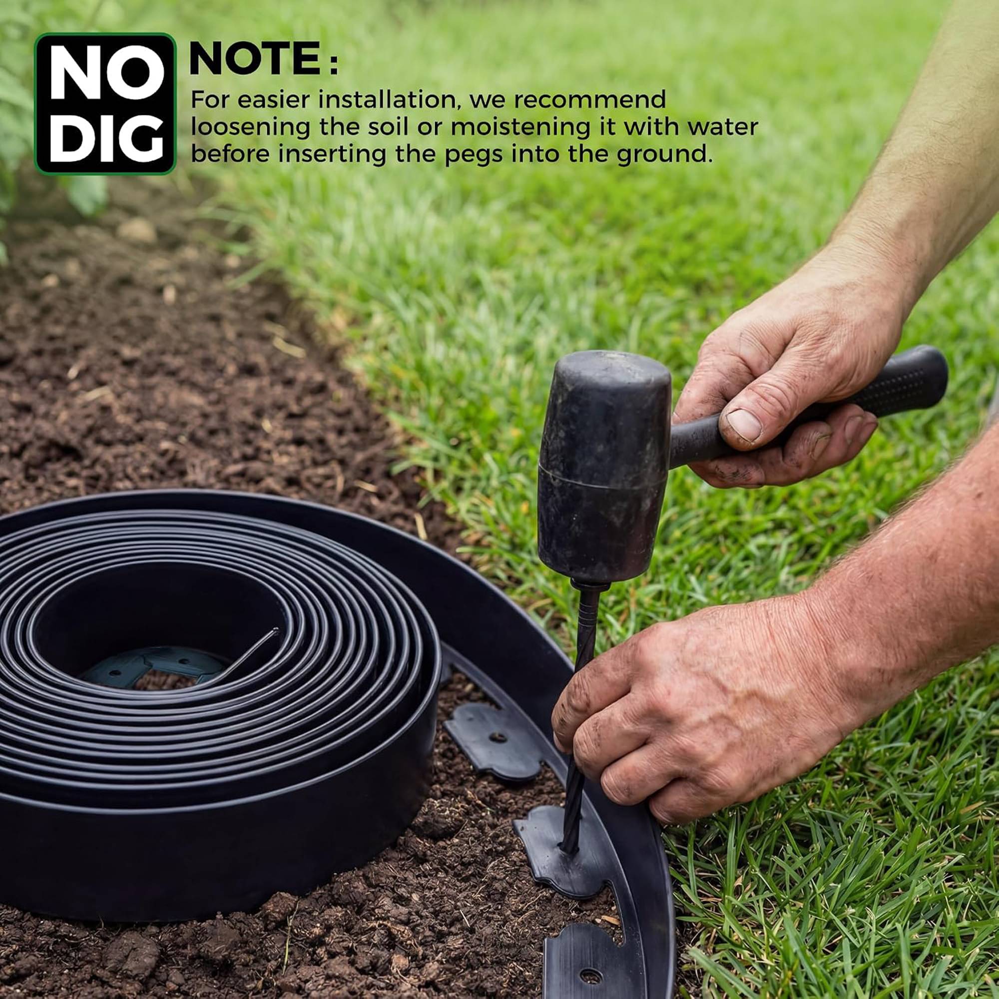 Greenera 10m Flexible Plastic Garden Edging Border - Image 5