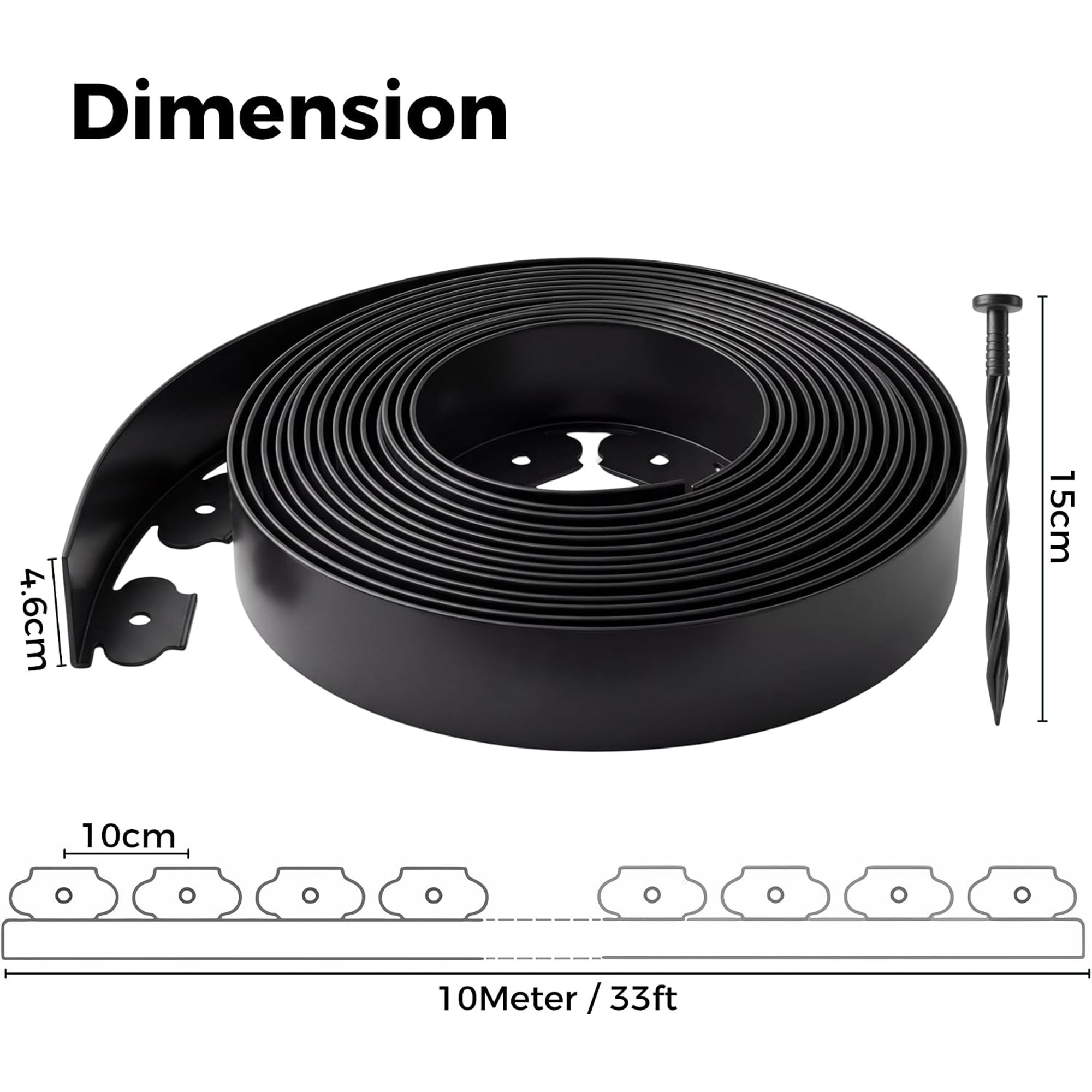 Greenera 10m Flexible Plastic Garden Edging Border - Image 6