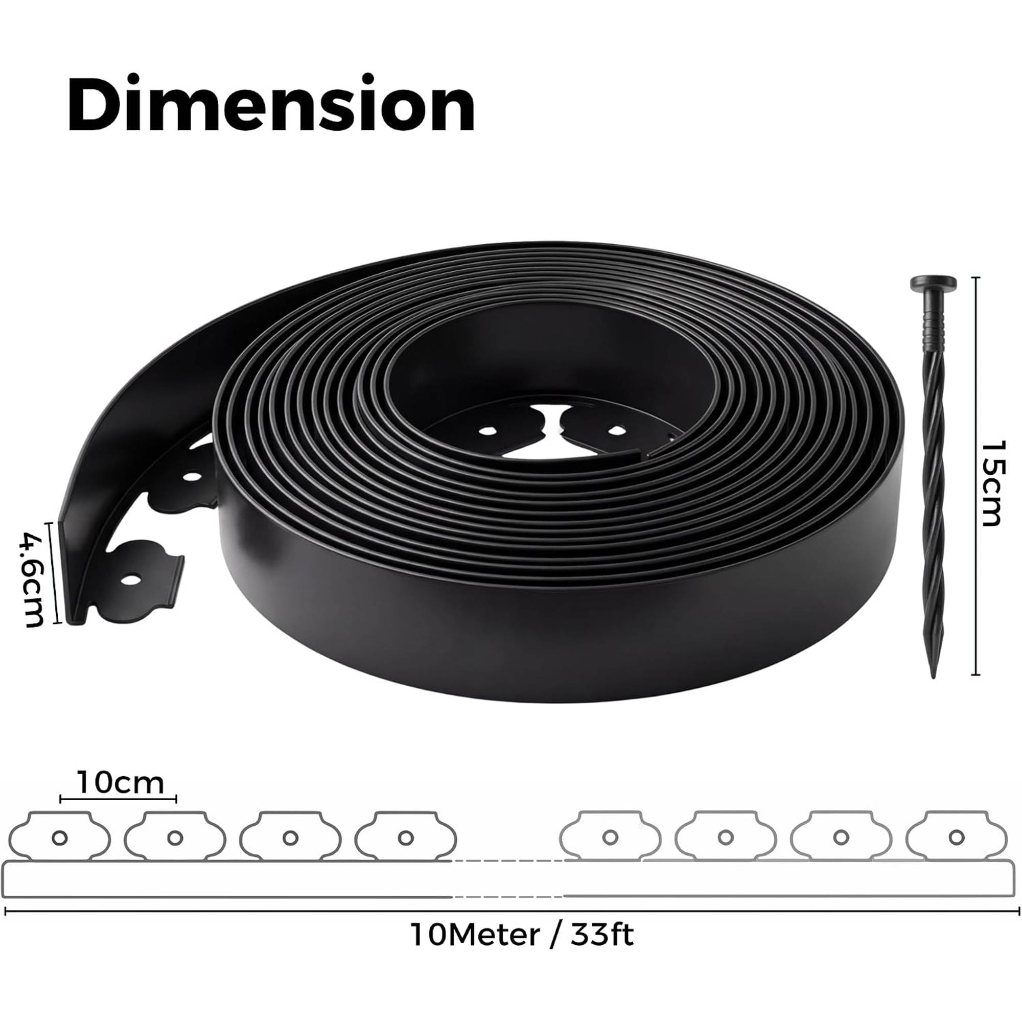 Greenera 10m Flexible Plastic Garden Edging Border - Image 6