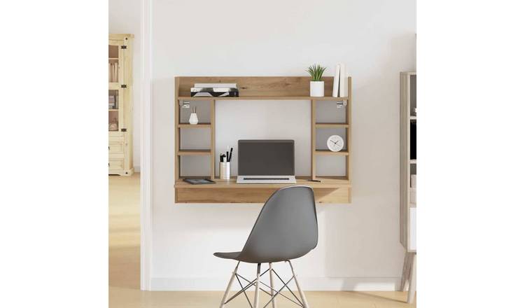 Walplus Engineered Wood Wall Mounted Desk - Oak - 105 x 48 x 75 cm