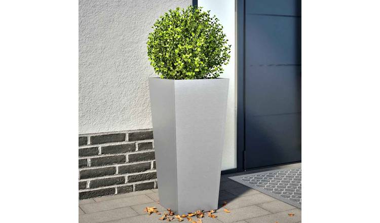 Walplus Pack of 2 Galvanised Steel Garden Planter - 35 x 35 x 75 cm