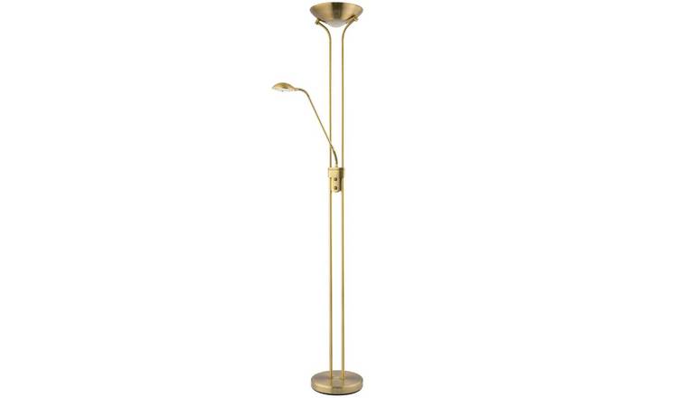 Happy Homewares LED Mother and Child in Antique Brass Floor Lamp - 25cm