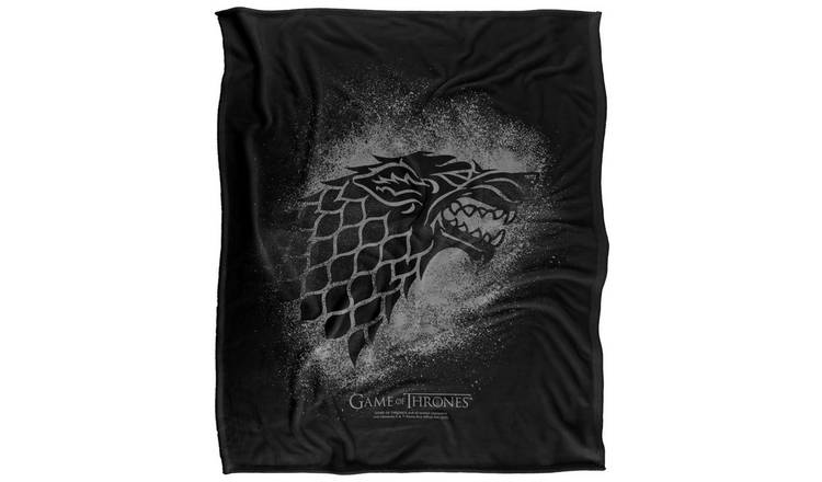 Game Of Thrones Stark Outline Black & Grey Blanket - 152cm x 127cm