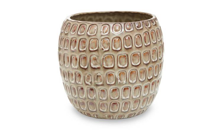 Orsina Yana Large Textured Ceramic Planter - Cream