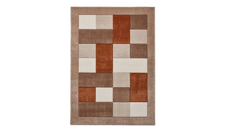 Mega Flooring Beige Modern Bordered Rug - 60 x 120cm