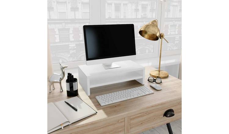 Walplus Engineered Wood Monitor Stand - White - 42 x 24 x 13 cm