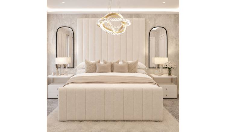 Bed Choices Kensington Single Boucle Bed Frame With 70" Headboard - Cream