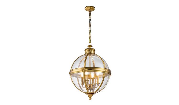 Elstead Feiss 4 Arm Pendant Light - Burnished Brass