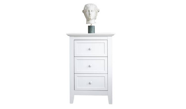 Noa & Nani Torsby 3 Drawer Bedside Table - White