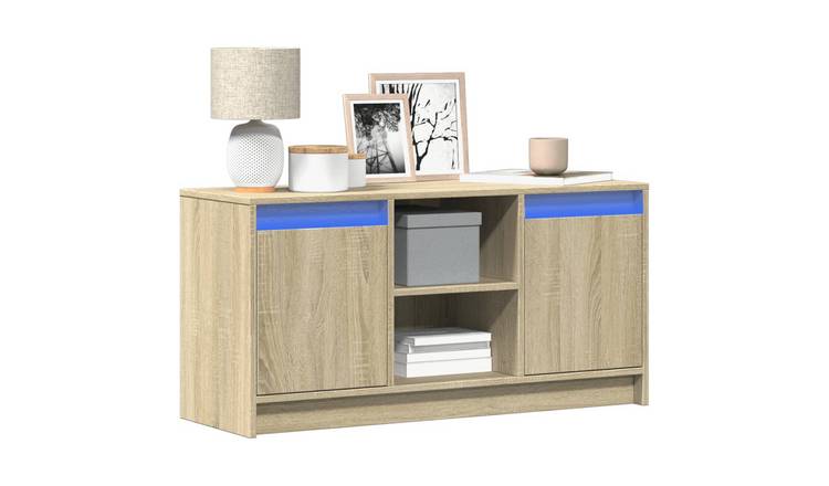 Walplus LED Engineered Wood TV Cabinet - Light Oak - 100 x 34 x 50 cm